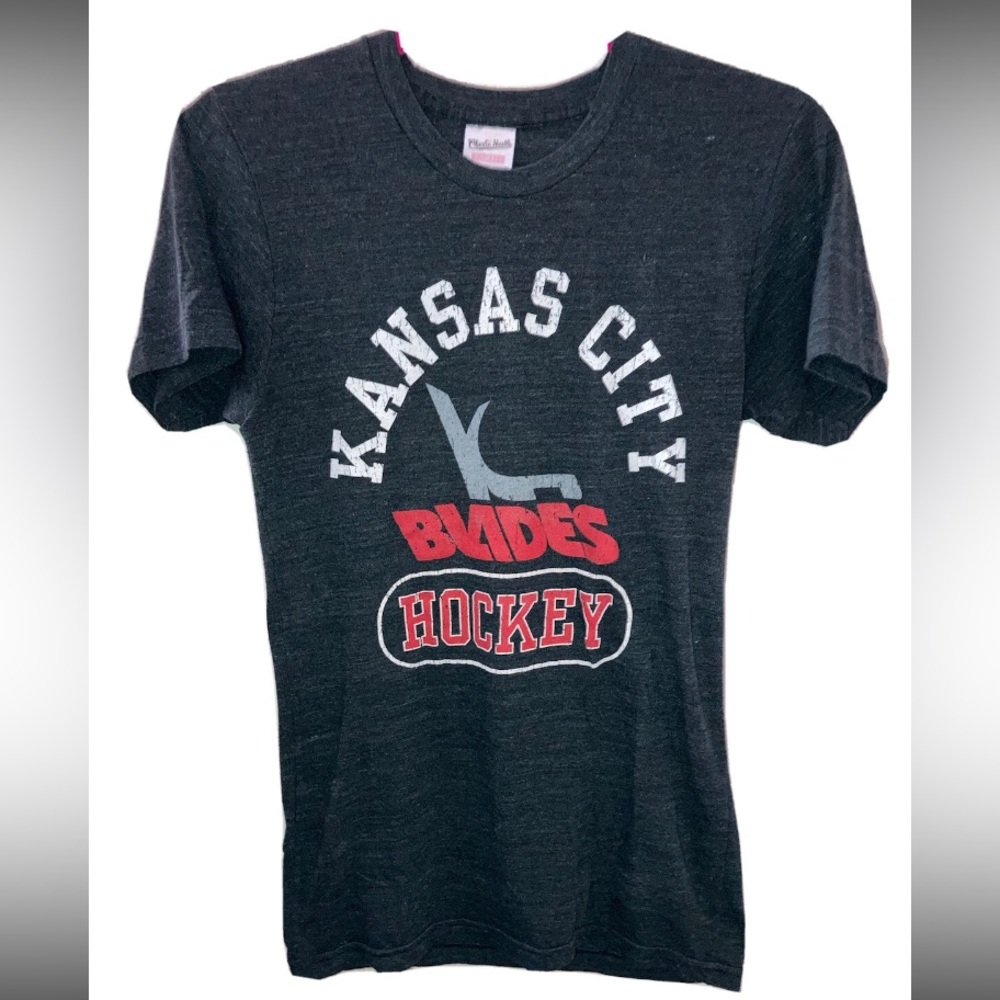 Charlie Hustle XSmall Tee Kansas City Blades Hockey Short Sleeve, NHL, XS *e8828
